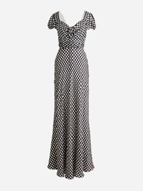 J. Crew Collection Cap Sleeve Maxi Dress in Gingham